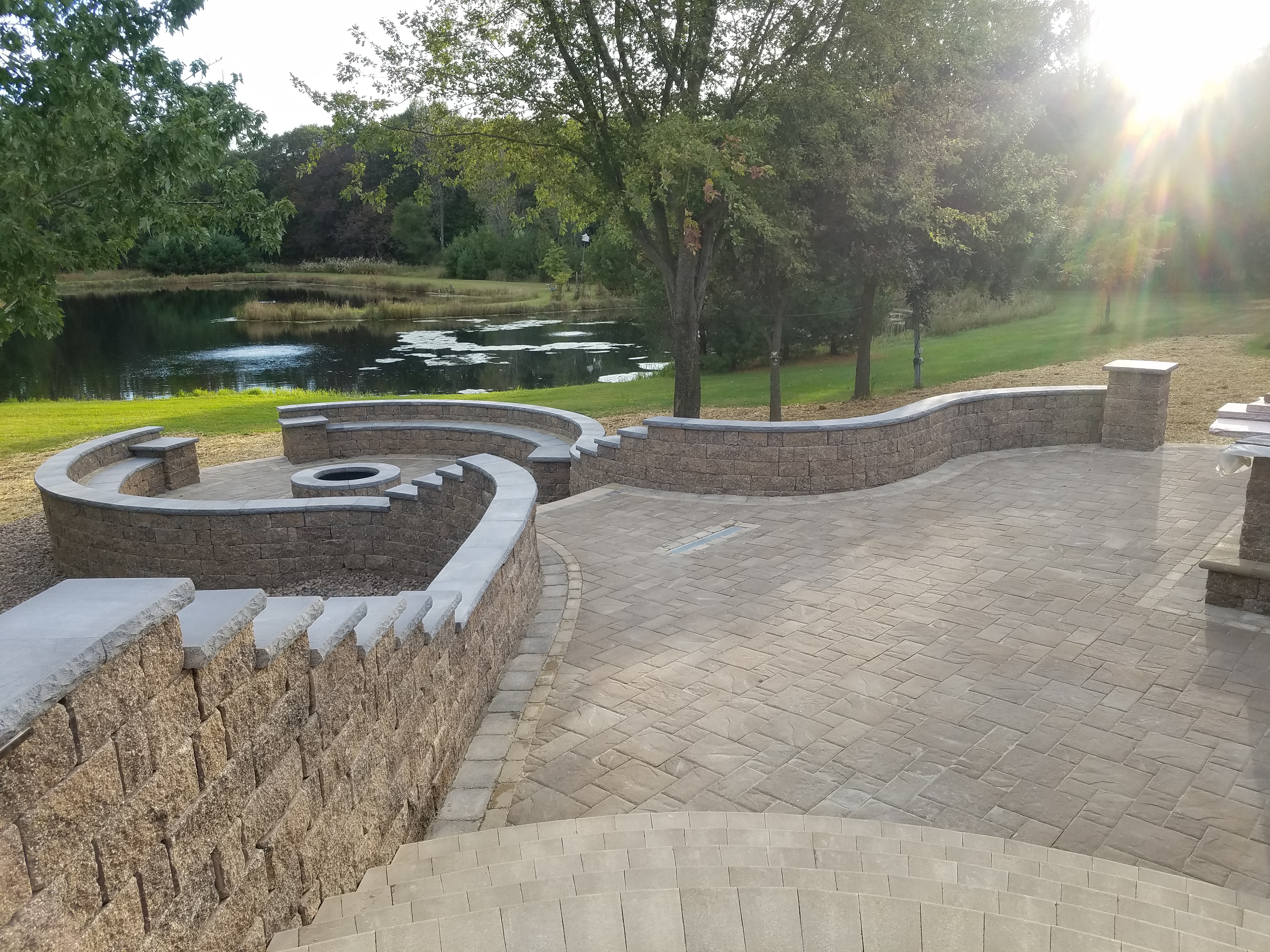 Gorgeous pond overlook patio